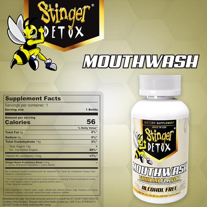 Stinger Detox | Mouthwash Drink - Vanilla Flavor - 2 FL OZ - Alcohol Free | Jupiter Grass