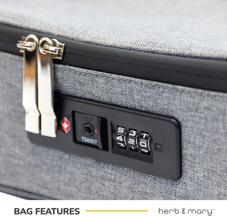 Herb & Mary | Smell Proof Accessories Storage Stash Case w/Integrated Combo Lock (Medium) | Jupiter Grass