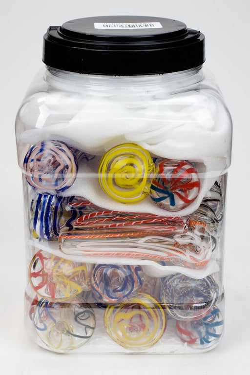 4" Soft glass hand pipe Jar of 30 | Jupiter Grass