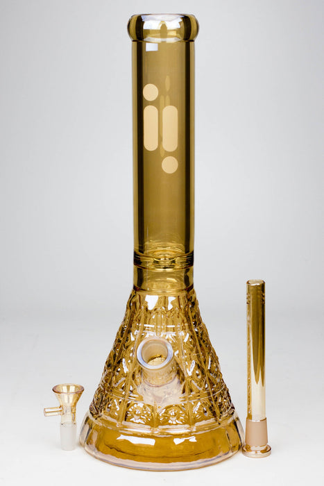 14" Infyniti embossed diamond beaker 7 mm glass bong | Jupiter Grass
