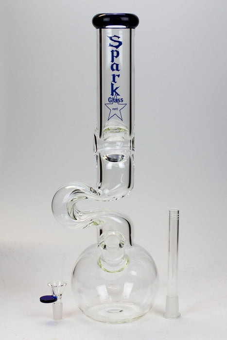 16" Spark 7mm kink zong glass bong | Jupiter Grass