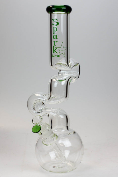 16" Spark 7mm kink zong glass bong | Jupiter Grass