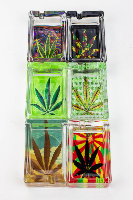 Rectangle glass ashtray Box of 6 | Jupiter Grass