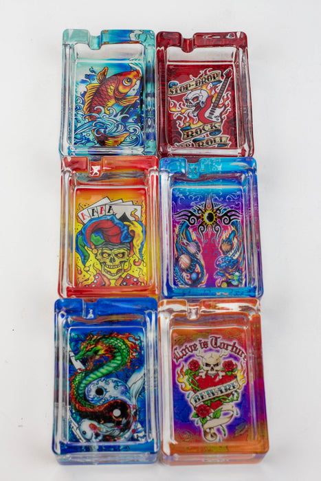 Rectangle glass ashtray Box of 6 | Jupiter Grass