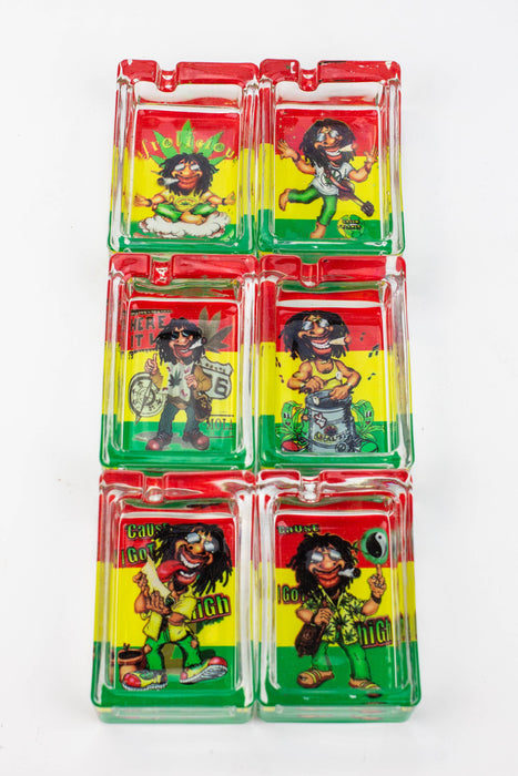 Rectangle glass ashtray Box of 6 | Jupiter Grass