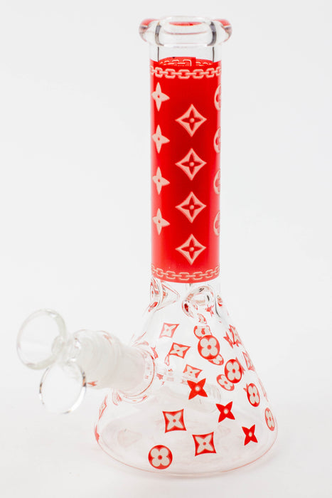 7.5" Luxury Pattern glow in the dark beaker glass water bong | Jupiter Grass