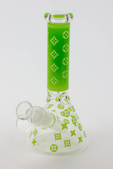 7.5" Luxury Pattern glow in the dark beaker glass water bong | Jupiter Grass