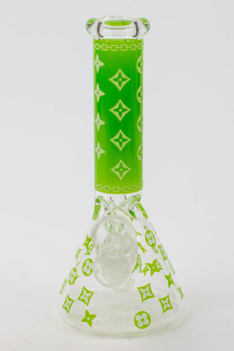 7.5" Luxury Pattern glow in the dark beaker glass water bong | Jupiter Grass