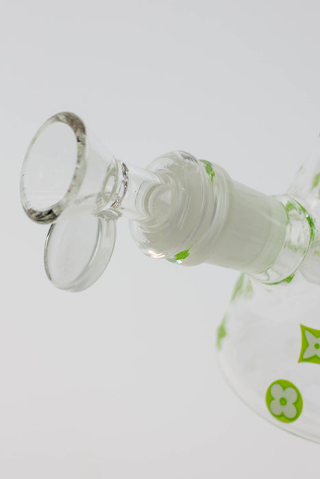 7.5" Luxury Pattern glow in the dark beaker glass water bong | Jupiter Grass