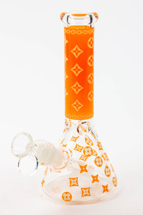 7.5" Luxury Pattern glow in the dark beaker glass water bong | Jupiter Grass
