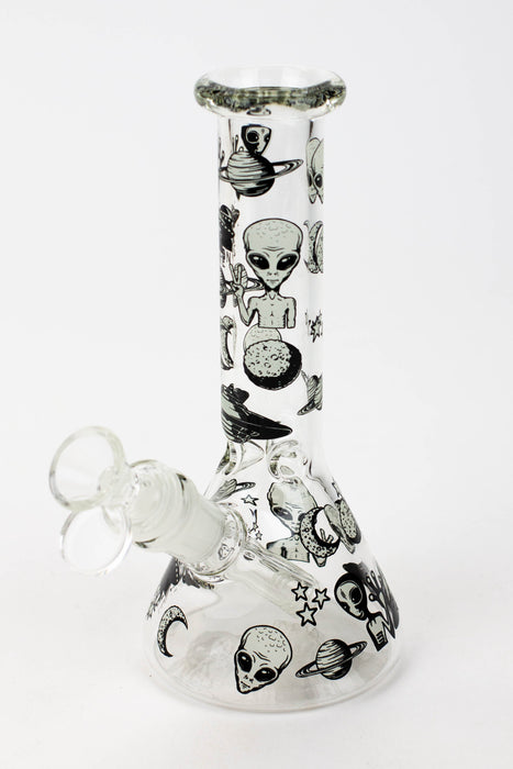 7.5" Glow in the dark beaker glass water bong | Jupiter Grass