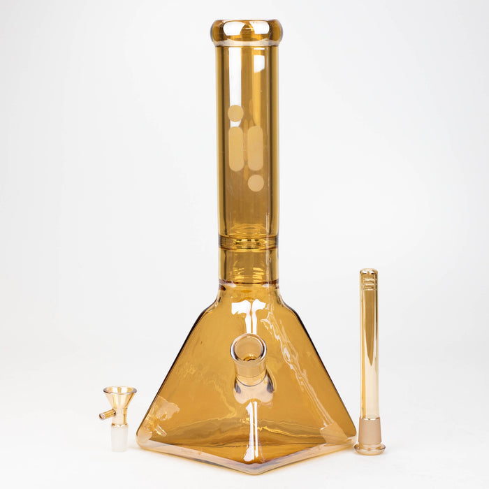 13" Infyniti 7 mm electroplated glass pyramid base bong | Jupiter Grass