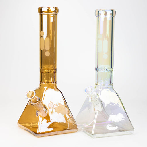 13" Infyniti 7 mm electroplated glass pyramid base bong | Jupiter Grass