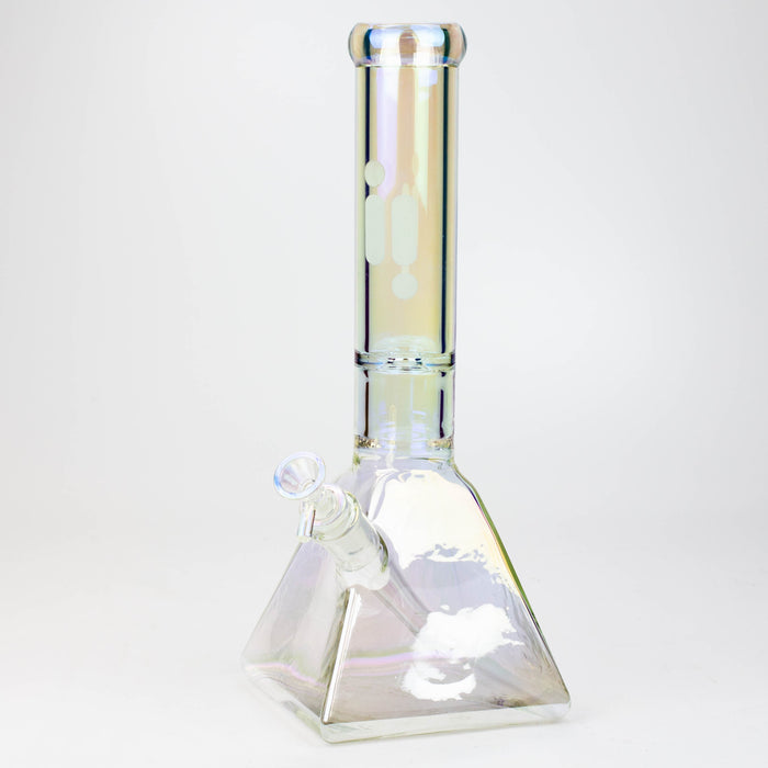 13" Infyniti 7 mm electroplated glass pyramid base bong | Jupiter Grass