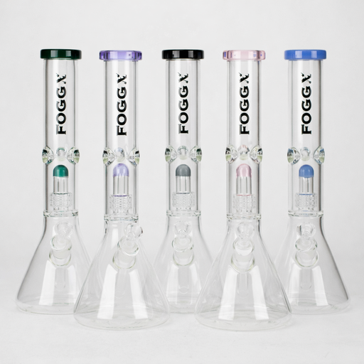 FOGGX | 14" Glass Water Pipe with Percolator [FT187] | Jupiter Grass