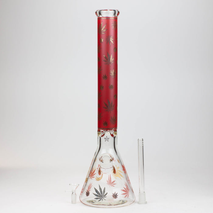19.5" Gold leaf 9 mm glass water bong | Jupiter Grass