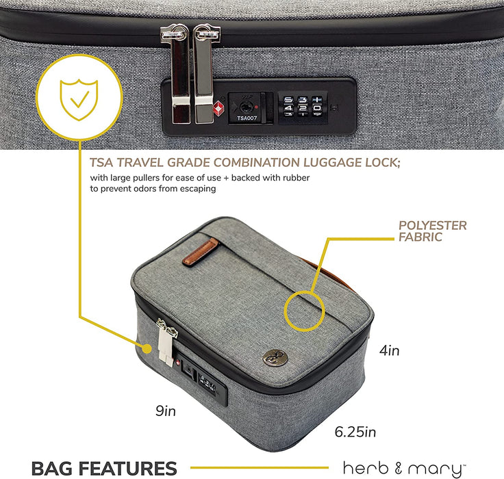 Herb & Mary | Smell Proof Accessories Storage Stash Case w/Integrated Combo Lock (Medium) | Jupiter Grass