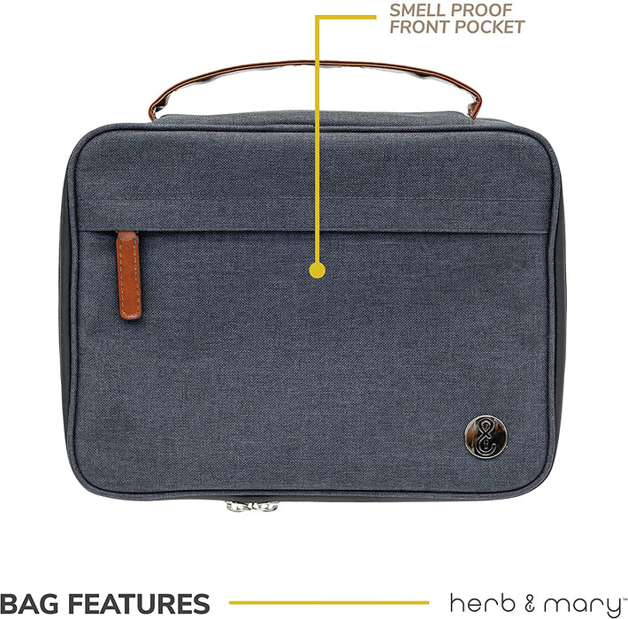 Herb & Mary | Smell Proof Accessories Storage Stash Case w/Integrated Combo Lock (Large) | Jupiter Grass