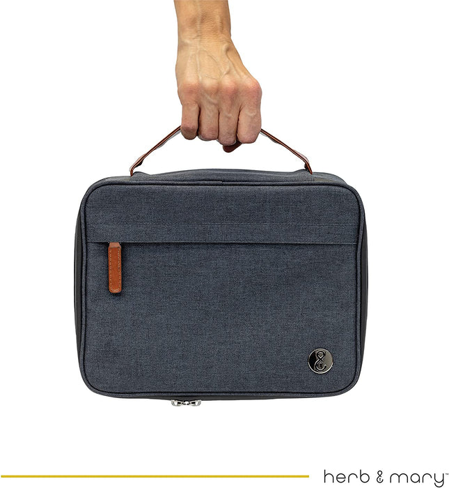 Herb & Mary | Smell Proof Accessories Storage Stash Case w/Integrated Combo Lock (Large) | Jupiter Grass