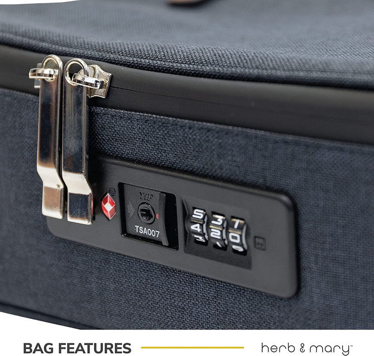 Herb & Mary | Smell Proof Accessories Storage Stash Case w/Integrated Combo Lock (Large) | Jupiter Grass