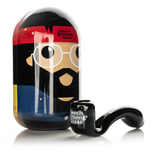 Cheech & Chong® Glass | 5.5" Dave's Not Here, Man Sherlock Hand Pipe in Collectible Tin [CC2042] | Jupiter Grass