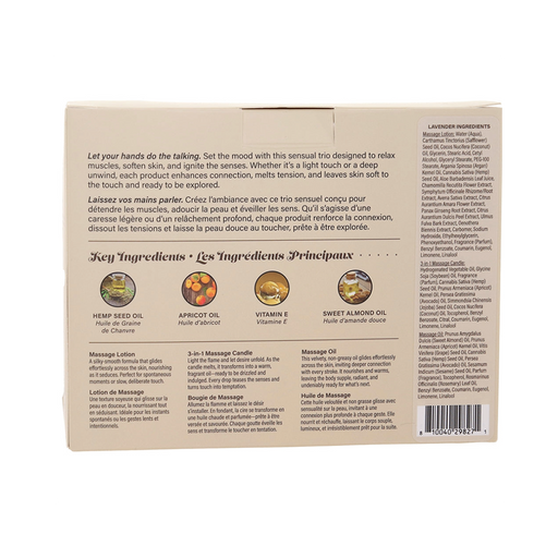 Hemp Seed Tranquility Massage Trio Gift Set - Lavender