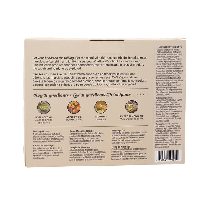 Hemp Seed Tranquility Massage Trio Gift Set - Lavender