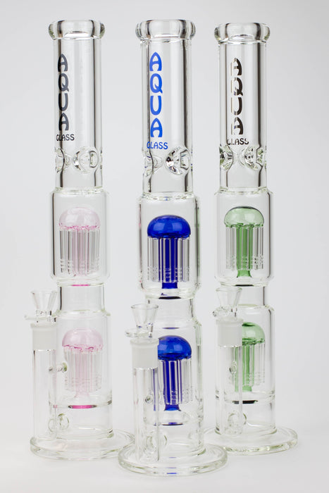 18.5" AQUA Glass Dual Tree arm / 7mm /glass water bong | Jupiter Grass