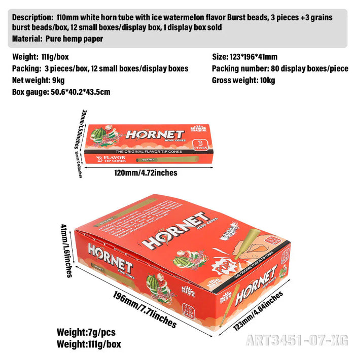Hornet | King size (110mm) Flavor flavor Burst beads tip cones Box of 12 | Jupiter Grass