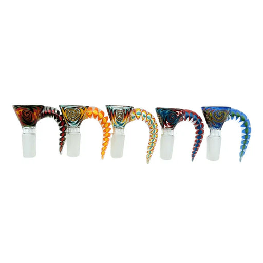 Medusa | Glass Bong Bowl with Swirl Horn – Assorted Colors | Jupiter Grass
