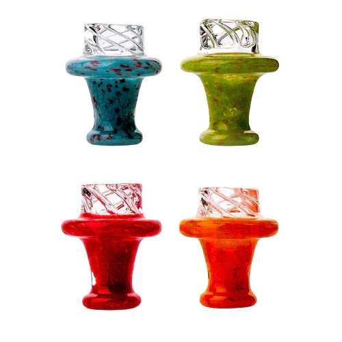 Fritted Flat Spinner Cap – 1 PCS Assorted Colors | Premium Spinner Carb Cap for Terp Pearls | Jupiter Grass