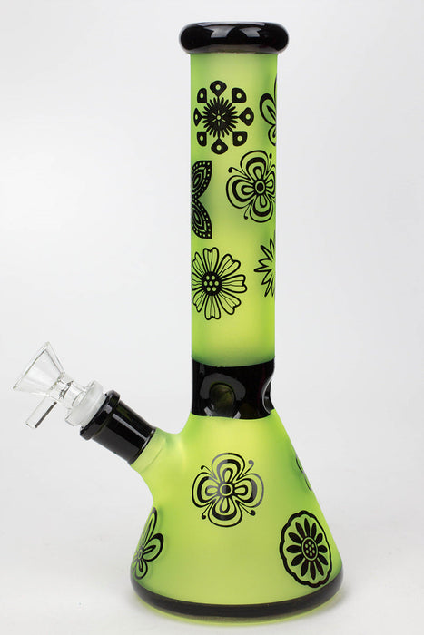 10" Sandblasted color glass water bong | Jupiter Grass