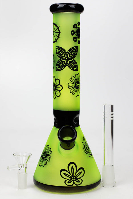 10" Sandblasted color glass water bong | Jupiter Grass