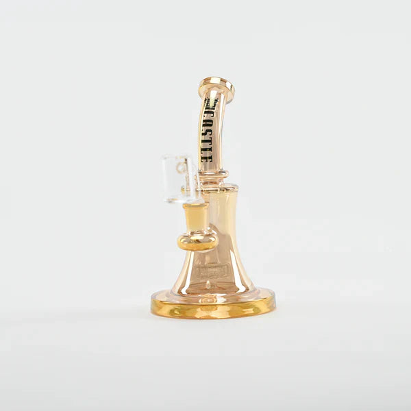 Castle Glassworks | 8.5" Bell Dab Rig – 7mm Thick Electroplated Glass (14mm Female) | Jupiter Grass