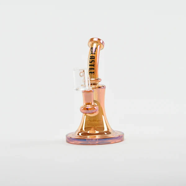 Castle Glassworks | 8.5" Bell Dab Rig – 7mm Thick Electroplated Glass (14mm Female) | Jupiter Grass