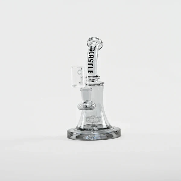 Castle Glassworks | 8.5" Bell Dab Rig – 7mm Thick Electroplated Glass (14mm Female) | Jupiter Grass
