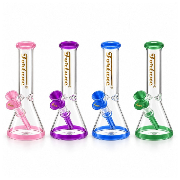Fortune | 10" Color Accent Beaker Glass Water Pipe 5mm