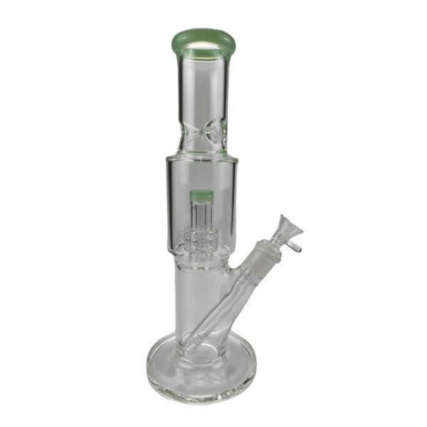 12″ Straight Tube Glass Bong Tire Percolator with Inline Ash Catcher (C2245) | Jupiter Grass