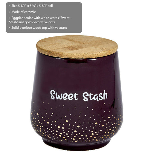 DELUXE CANISTER STASH JAR - GOLD DOTS - SWEET STASH | Jupiter Grass