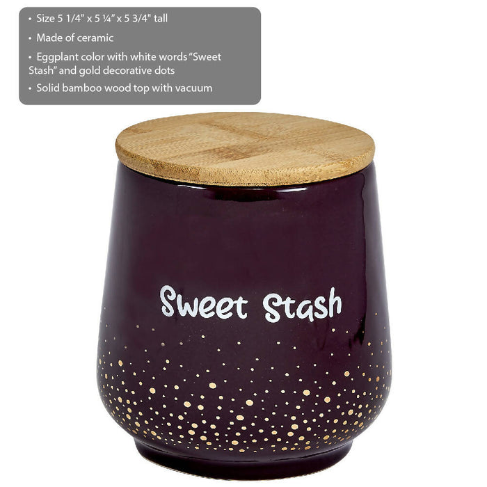 DELUXE CANISTER STASH JAR - GOLD DOTS - SWEET STASH | Jupiter Grass