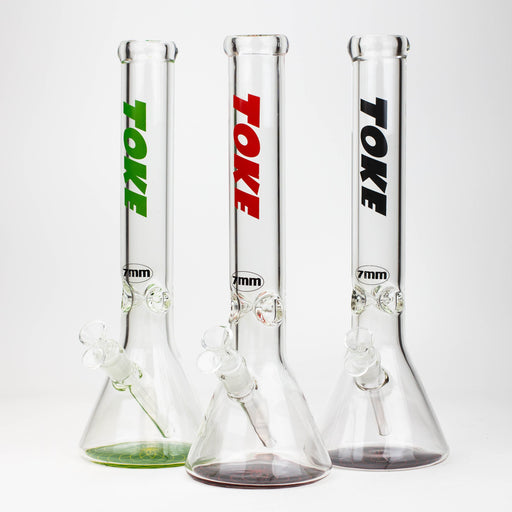 16" TOKE 7 mm glass water beaker bong | Jupiter Grass