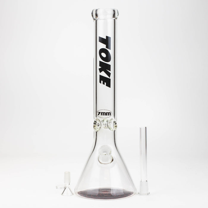 16" TOKE 7 mm glass water beaker bong | Jupiter Grass
