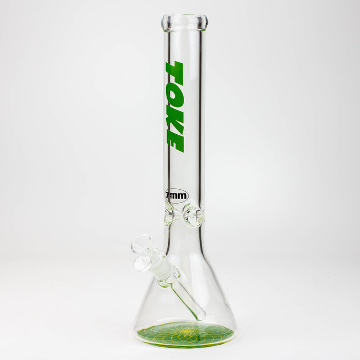 16" TOKE 7 mm glass water beaker bong | Jupiter Grass