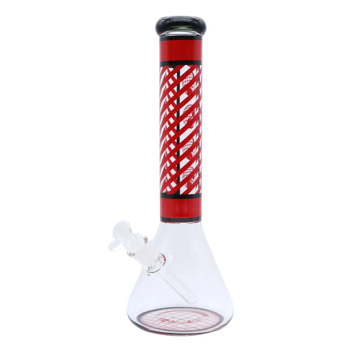 Infyniti | 14" 7mm Stripe Design Glass Beaker Bong Assorted Colors