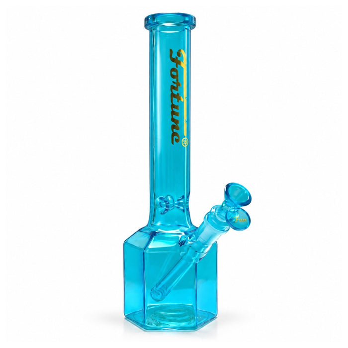 Fortune | 12" Full Color Hex Base Glass Water Pipe 5mm