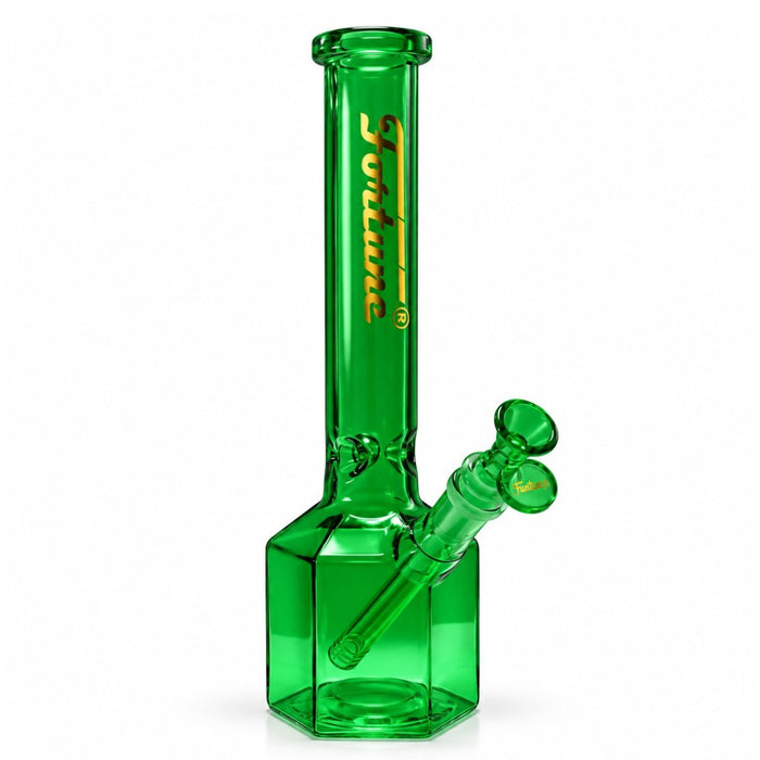 Fortune | 12" Full Color Hex Base Glass Water Pipe 5mm