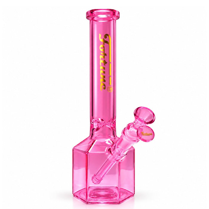 Fortune | 12" Full Color Hex Base Glass Water Pipe 5mm