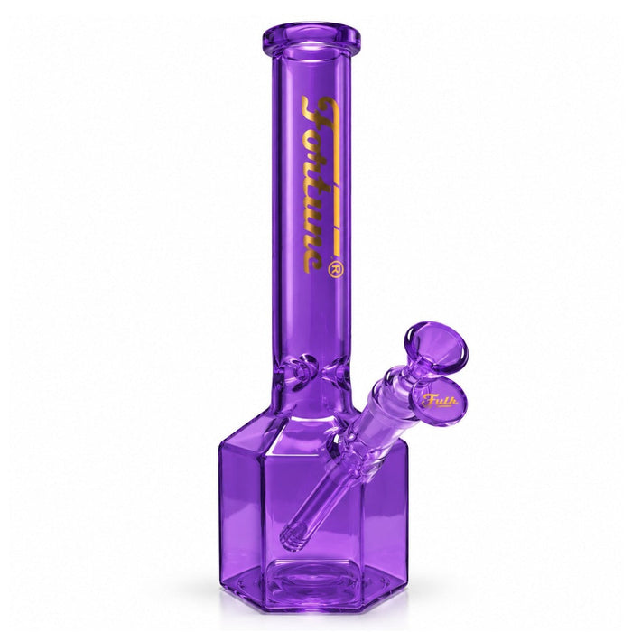 Fortune | 12" Full Color Hex Base Glass Water Pipe 5mm