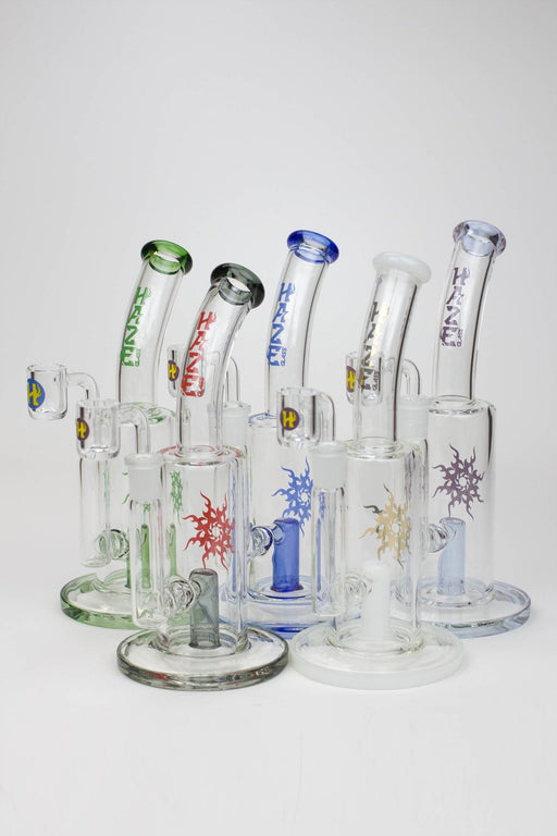 8" HAZE 2-in-1 shower head diffuser Bent Neck Dab Rig[HZ024] | Jupiter Grass