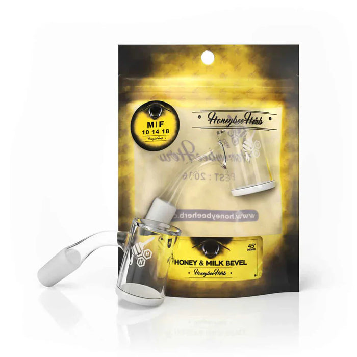 Honeybee Herb - HONEY & MILK BEVEL QUARTZ BANGER - 45° DEGREE | YL | Jupiter Grass